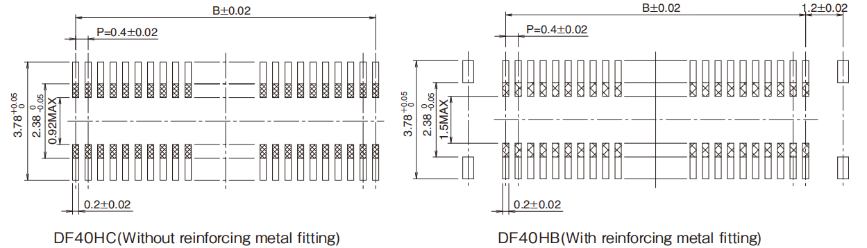 DF40HB/DF40HC插座_堆疊高度2.5mm-板對板和板對FPC連接器